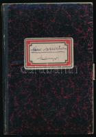 1945-1955 Házi pénztárkönyv, bevételi-kiadási jegyzék, kb. 80 oldalnyi bejegyzéssel (a bejegyzéseken keresztül követhető a pengő inflációja, valamint a forintra való átállás), kissé sérült félvászon-kötésben