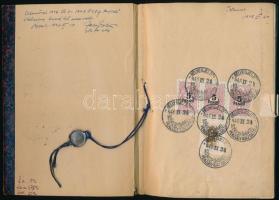 1945-1955 Házi pénztárkönyv, bevételi-kiadási jegyzék, kb. 80 oldalnyi bejegyzéssel (a bejegyzéseken...