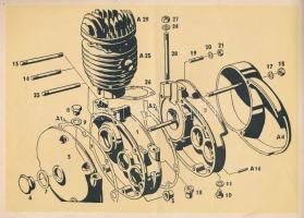 Csepel 100 cm3 és 125 cm3 motorkerékpár-alkatrész. Képes árjegyzék. Bp., Szikra-ny., 43+1 p. Kiadói ...