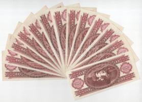 1992. 100Ft (13x) mind különféle sorozatszámmal "B 107 -B 467" T:VF,F szép papír 
Adamo F...