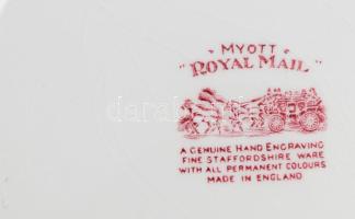 Staffordshire Myott Royal Mail tál + 4 darab tojástartó + 6 darab poháralátét. Jelzett, kopással, d:...