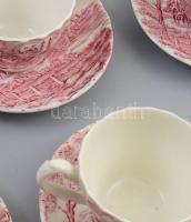 Staffordshire Myott Royal Mail 6 darab csésze alátéttel, d: 14 cm