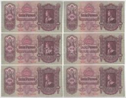 1930. 100P (6x) sorszámkövetők, csillagos sorozatszámmal "*E 045 047947 - *E 045 047952" T:XF Adamo P17