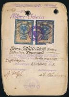 1925 Német nyelvű fényképes vezetői engedély