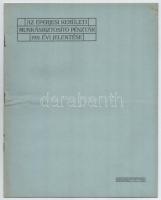 1912 Az eperjesi kerületi munkásbiztosító pénztár 1911. évi jelentése, zárszámadása, vagyonmérlege, statisztikai kimutatása és 1913. évi költségelőirányzata. Eperjes, 1912, Kósch Árpád-ny., 14+(2) p. Kiadói tűzött papírkötés.