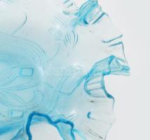 cca 1900-1930, Kék uránüveg kínáló. Jelzés nélkül, kis kopással, d: 22,5 cm /// Circa 1900-1930, blu...