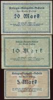 Német Birodalom/Császárság/Passau 1918. 5M, 10M, 20M teljes sor! T:II,III
