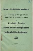 Pozsonyi II. kerületi általános takarékpénztár Gazdasági Hitelegyesületének üzleti szabályai; 1905 Angermayer Károly