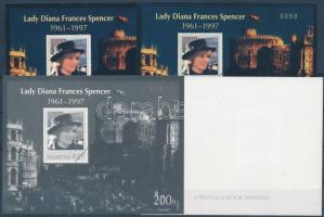 1997/18 Lady Diana Spencer 4 db-os emlékív garnitúra azonos sorszámmal (30.000)