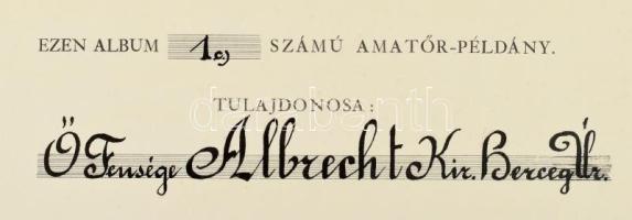 Munkácsy-album 1. sorszám Albrecht királyi herceg nevére szóló, sorszámozott. Kiadja a Magyar Képzőm...