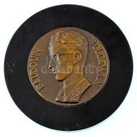 Belgium DN "I. Baldvin belga király" bronz emlékérem bakelit keretbe foglalva. Szign.:Fisch Weiler (70mm, keret:110mm) T:XF a kereten ph Belgium ND "King Baudouin of Belgium" bronze commemorative medallion in vinyl frame. Sign.:Fisch Weiler (70mm, frame:110mm) C:XF edge error on the frame