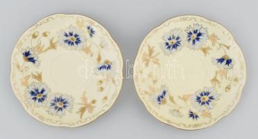 Zsolnay búzavirág mintás két mokkás csésze készlet. Kézzel festett, jelzett, hibátlan, eredeti doboz...