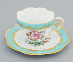 Herendi limitált szériás mokkás csésze a gyár 150. évfordulójára. Sorszámozott 382/500. Kézzel festett, jelzett, díszdobozban, hozzá tanúsítvány és díszdoboz