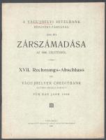 1907 A Vágújhelyi Hitelbank Rt. XVII. évi zárszámadása az 1906. üzletévről. Vágújhely, 1907, Horovitz Adolf-ny., 10 p. Kiadói tűzött papírkötés.