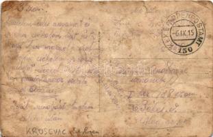 1915 Krusevac, Kruschevac; piac, Abr. Silberschatz üzlete / market, shop of Silberschatz. photo + &q...