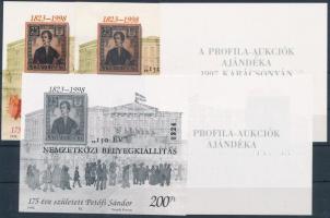 1998/A3a 150 ÉV Nemzetközi Bélyegkiállítás 5 db-os emlékív garnitúra fekete felülnyomással, azonos sorszámmal (65.000)