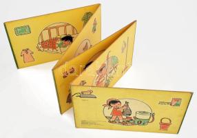 Mit látsz a képen? Gábor Éva rajzaival. Bp., 1963, Móra. Kihajtható mesekönyv, kis kopásnyomokkal