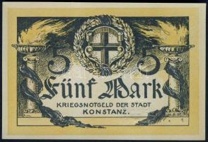 Német Birodalom/Weimari Köztársaság/Konstanz 1918. 5M hivatalos érvénytelenítéssel T:I