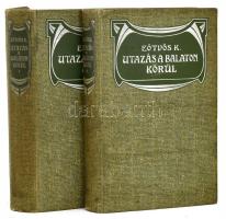 Eötvös Károly: Utazás a Balaton körül I-II. Bp., 1905, Révai. Kiadói egészvászon kötés, kopottas állapotban.