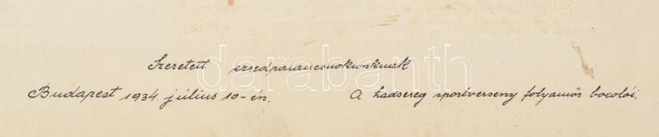 1934 Bp., M. Kir. Folyamőrség bokszolóinak csoportképe az óbudai folyamőr laktanyában, az I. világhá...