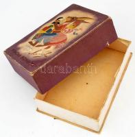 cca 1935-1940 Meinl Finom Bonbon papírdoboz, tollas ráírással, kopásnyomokkal, 19,5×14×6 cm