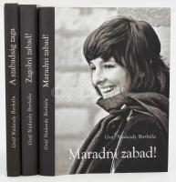 Gróf Nádasdy Borbála 3 műve (az egyik dedikált!): A szabadság zaga. Gróf Nádasdy Borbála (1939-) által DEDIKÁLT! H.n., 2009, Méry Ratio. Első kiadás. 216 p. Kiadói kartonált, papírkötés, kiadói papír védőborítóval. + Zagolni zabad? H.n., 2008, Méry Ratio. Első kiadás. 251+1 p. Kiadói kartonált, papírkötés, kiadói papír védőborítóval, utolsó néhány alja kissé hullámos. + Maradni zabad! H.n., 2010, Méry Ratio. Első kiadás. 263 p. Kiadói kartonált, papírkötés, kiadói papír védőborítóval.