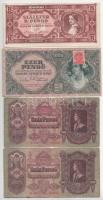 9db-os, nagyrészt magyar pengő és forint bankjegy tétel, közte 1946. 100.000BP T:F,VG