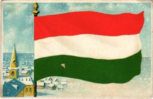 Magyar zászló / Hungarian flag. litho (felületi sérülés / surface damage)