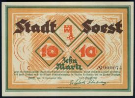 Német Birodalom/Weimari Köztársaság/Soest 1922.11.11. 10M C T:I-