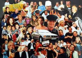 14 db vegyes filmfotó, közte sérült, 18x24 cm és 13x18 cm közötti méretben