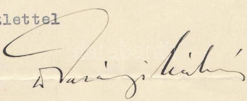 1935 Bp., Darányi Kálmán (1886-1939) miniszterelnök által aláírt levél