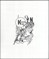 Kassák Lajos: 6 Typographia (teljes mappa), 1976. Szitanyomat, papír, részben jelzett a nyomaton. Pe...