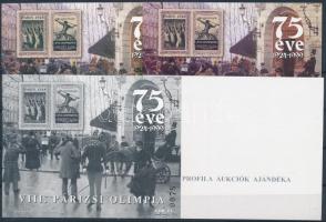 1999/33 VIII. Párizsi Olimpia 4 db-os emlékív garnitúra azonos sorszámmal (20.000)