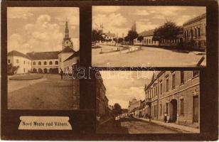 Vágújhely, Neustadt an der Waag, Nové Mesto nad Váhom; templom, utca. Ján Trnovsky kiadása / church, street (EK)