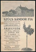 cca 1910 Szücs Sándor Fia Szőlőoltványtelep és Bortermelő Részvénytársaság Bihardiószeg árjegyzék, 58p