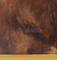 Edvi Illés Aladár (1870-1958): Boci. Olaj, karton. Jelezve balra lent. Dekoratív, sérült fakeretben....