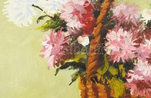 Fegyó Béla (1943-): Csendélet. Olaj, farost. Jelezve balra lent. Dekoratív, kissé sérült fakeretben....