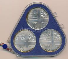 1976. 200Ft Ag (3xklf) "Magyar festők I. / Derkovits, Szinyei, Munkácsy" érmesor plombált,...