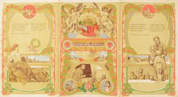 1913 Nagyváradi r. k. elemi iskola kihajtható emléklapja