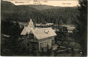 1910 Borszék, Borsec; Villa Reiter, Villa Caritás. Soós kiadása / villas, spa