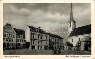 Székelyudvarhely, Odorheiu Secuiesc; Református kollégium és templom. Kovács István fényképész / Calvinist boarding school and church (EK)