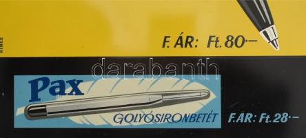 Pax golyósiron - Pax golyósironbetét fém reklámtábla, kis kopásnyomokkal, 30×20 cm