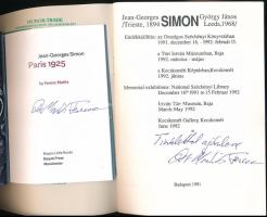 Simon György János/Jean-Georges Simon (1894-1968) festőművésszel kapcsolatos 2 db DEDIKÁLT és ALÁÍRT...