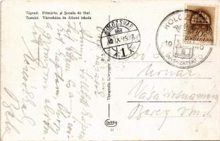 1940 Tasnád, Városháza és Állami iskola. Löwynger kiadása / Primaria si Scoala de Stat / town hall, ...