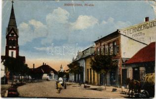 1921 Marosludas, Ludosul de Mures, Ludus; Fő utca, Sternberg Izidor üzlete. Glück József kiadása / main street, shops (EB)