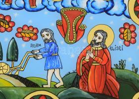 Illés próféta mennybemenetele kabátját Elizeusnak adja át, a bnös emberi nemet jelképező Ádámmal, a ...