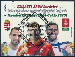 2020 Szilágyi Áron olimpikon győzelmei felülnyomott emlékív