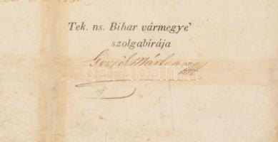 1848 Komádi, Bihar vármegye, nemesi úti levél