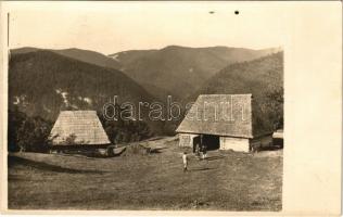 Flórarét, Poiana Florilor (Bihar, Bihor); erdélyi folklór / Transylvanian folklore. photo (ragasztónyom / glue marks)
