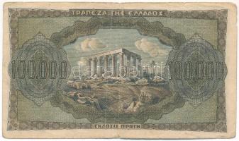 Görögország / Német megszállás 1944. 100.000Dr T:F,VG kis szakadás, kopás
Greece / German Occupatio...